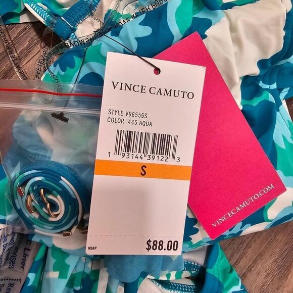 Vince Camuto Blue Floral Print Bikini Swimsuit Set Size S - Picture 3 of 6